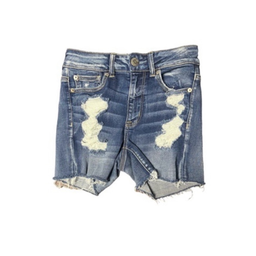 American Eagle Hi Rise Shortie Jean Shorts‎